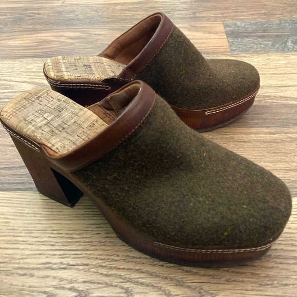 KorkEase Shoes Korks Lori Mule Clog Heels Olive Felt 7 Poshmark